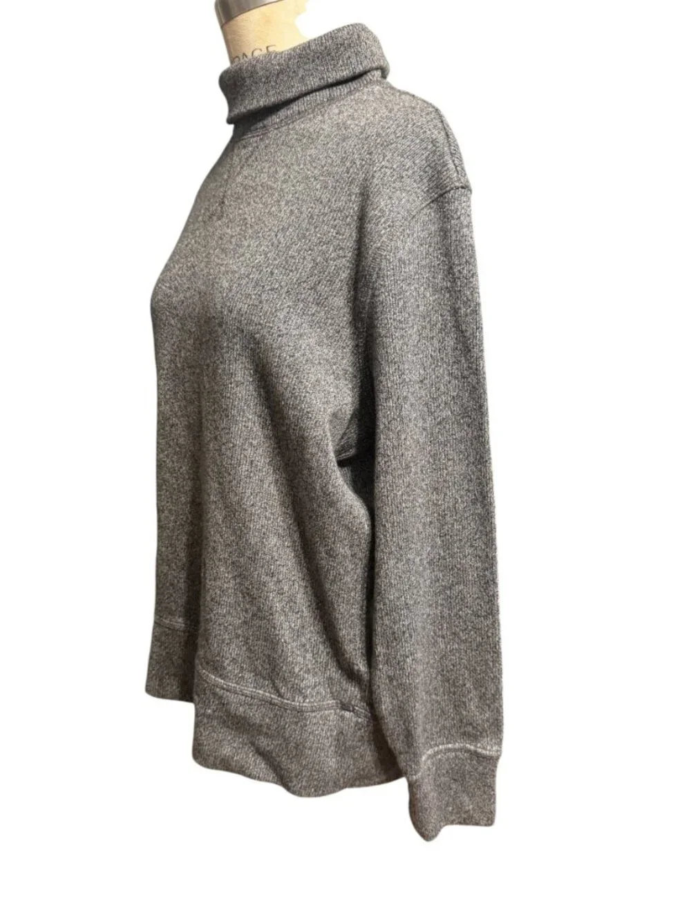 Banana Republic Marled Cotton Turtleneck Sweater Pullover Gray Size XL